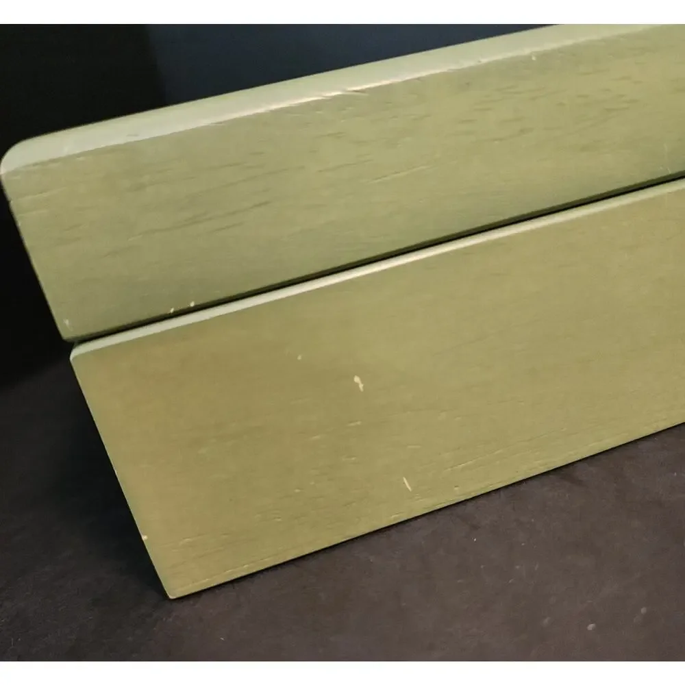 Arnie Fisk Print Tile Top Green Wooden Jewelry/Trinket Box 5.5
